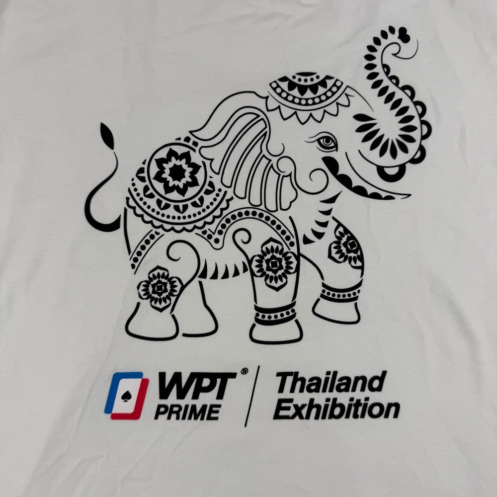 Original WPT World Poker Tour T-Shirt Mens‎ L White Thailand Exhibition Elephant - Picture 6 of 12